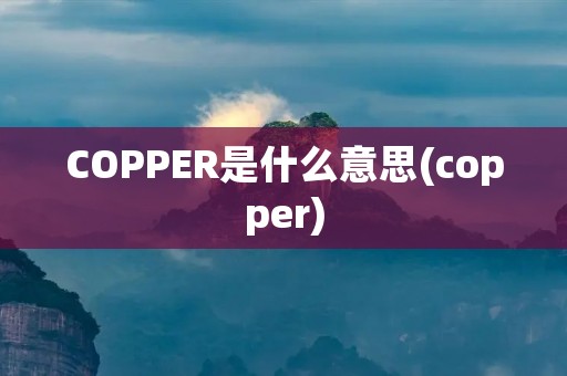 COPPER是什么意思(copper)
