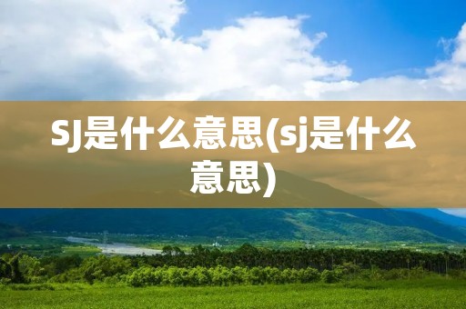 SJ是什么意思(sj是什么意思)