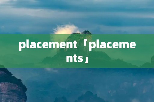 placement「placements」