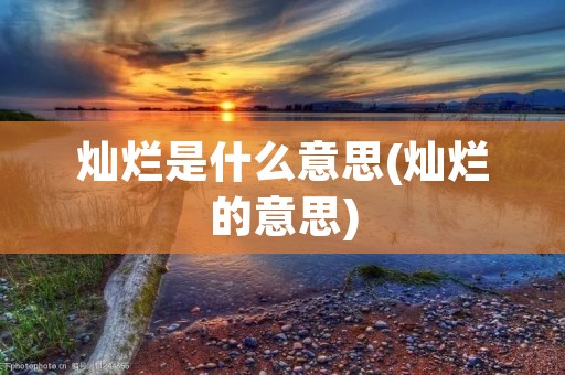 灿烂是什么意思(灿烂的意思)