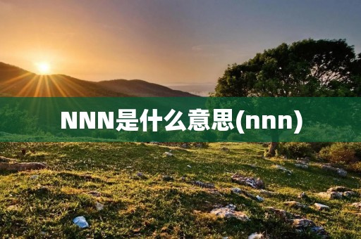 NNN是什么意思(nnn)