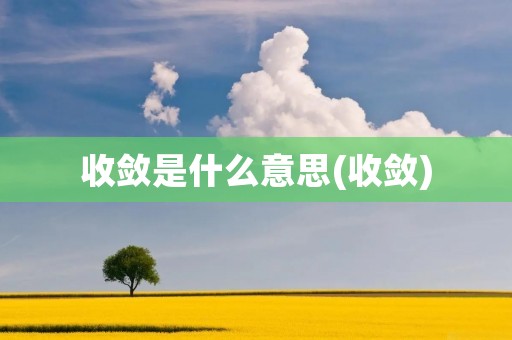 收敛是什么意思(收敛)