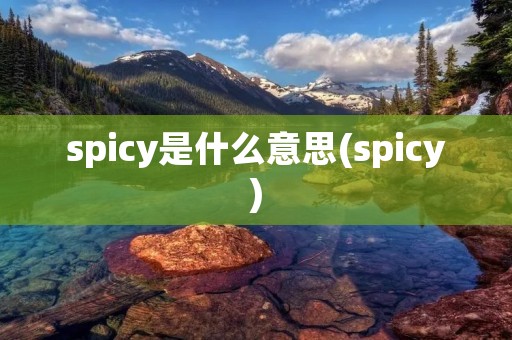 spicy是什么意思(spicy)