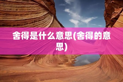 舍得是什么意思(舍得的意思)