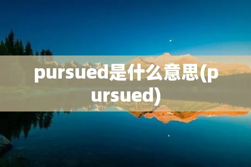 pursued是什么意思(pursued)