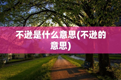 不逊是什么意思(不逊的意思)
