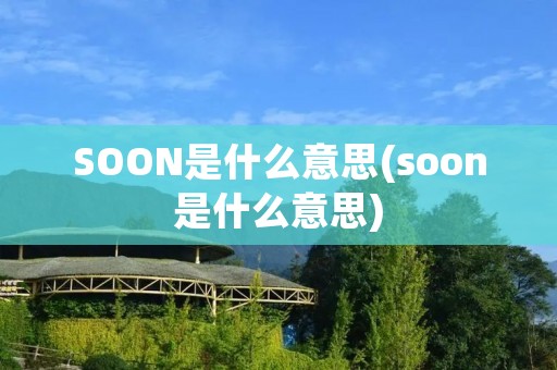 SOON是什么意思(soon是什么意思)