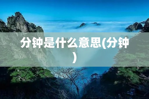 分钟是什么意思(分钟)