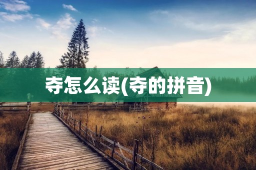 夺怎么读(夺的拼音)