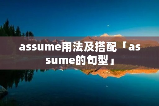 assume用法及搭配「assume的句型」