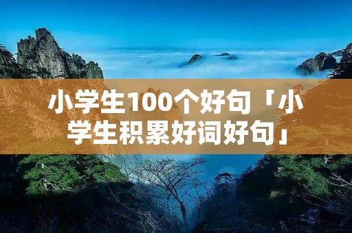 小学生100个好句「小学生积累好词好句」 小学生100个好句「小学生积累好词好句」