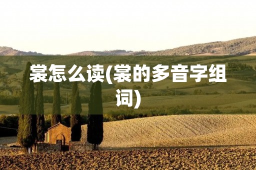 裳怎么读(裳的多音字组词)