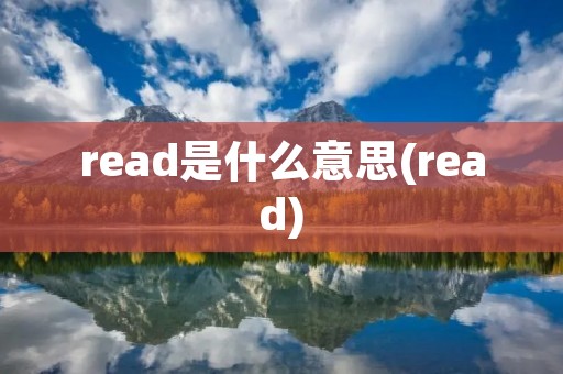 read是什么意思(read)
