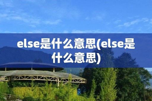 else是什么意思(else是什么意思)