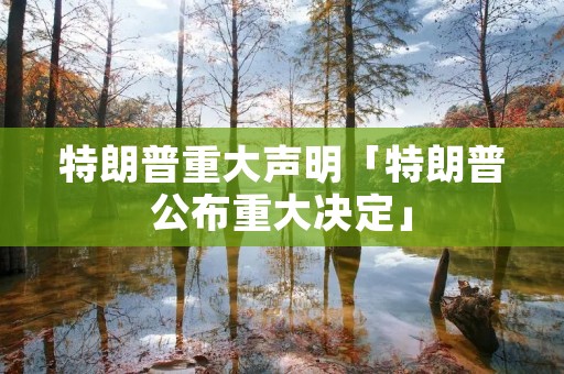 特朗普重大声明「特朗普公布重大决定」 特朗普重大声明「特朗普公布重大决定」