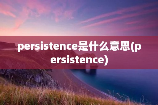 persistence是什么意思(persistence)