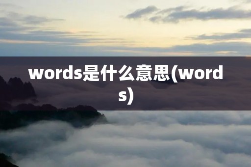words是什么意思(words)