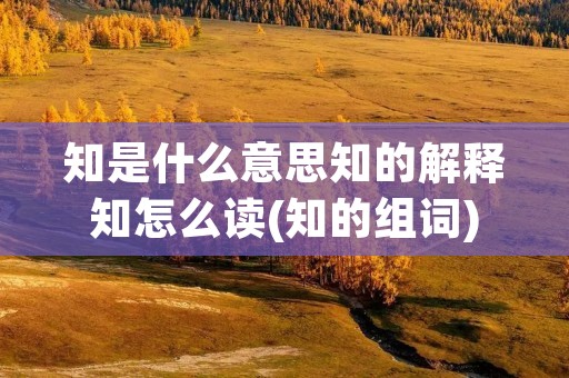 知是什么意思知的解释知怎么读(知的组词)