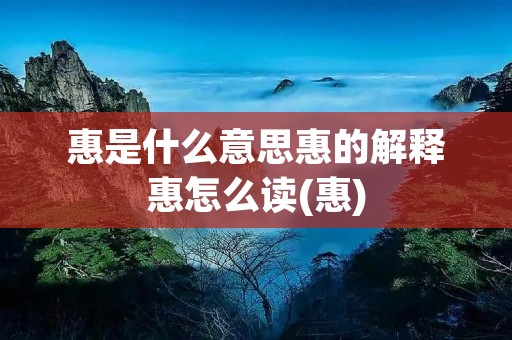 惠是什么意思惠的解释惠怎么读(惠)