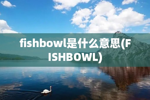 fishbowl是什么意思(FISHBOWL)