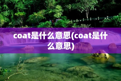 coat是什么意思(coat是什么意思)