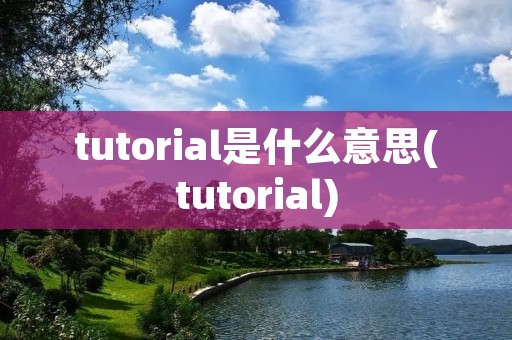 tutorial是什么意思(tutorial)