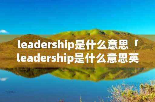 leadership是什么意思「leadership是什么意思英文」