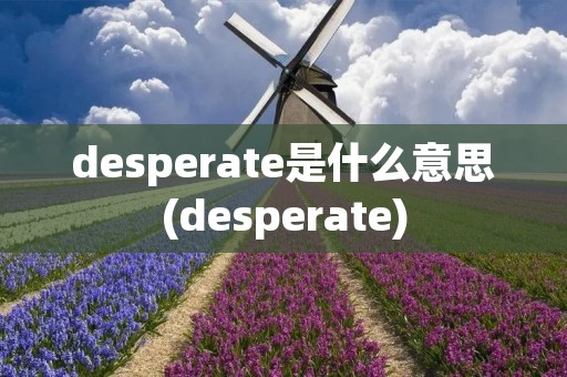 desperate是什么意思(desperate)