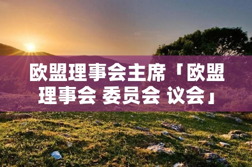 欧盟理事会主席「欧盟理事会 委员会 议会」 欧盟理事会主席「欧盟理事会 委员会 议会」