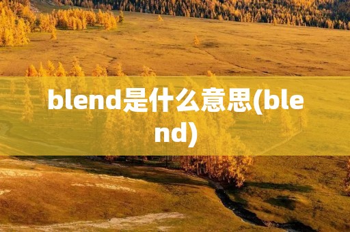 blend是什么意思(blend)