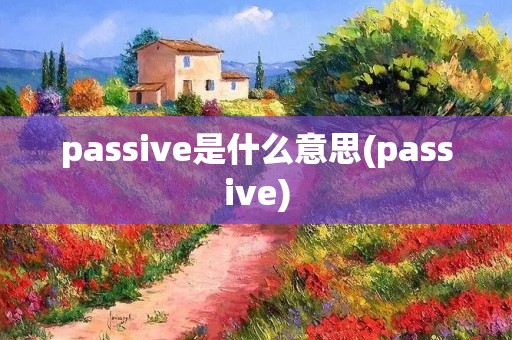 passive是什么意思(passive) passive是什么意思(passive)
