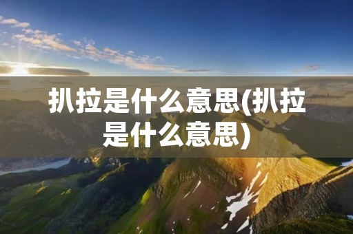 扒拉是什么意思(扒拉是什么意思)