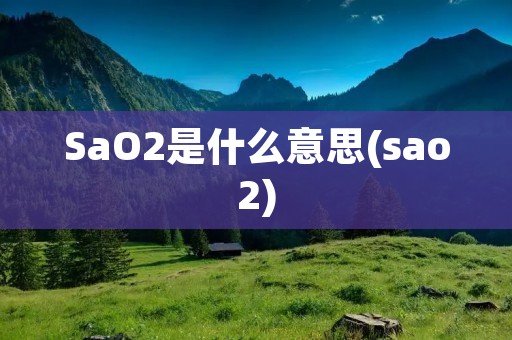SaO2是什么意思(sao2)