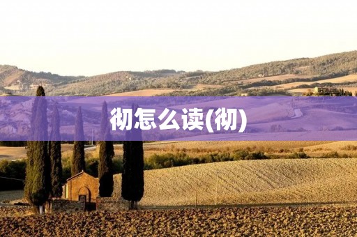 彻怎么读(彻)