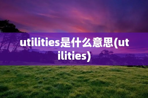 utilities是什么意思(utilities) utilities是什么意思(utilities)