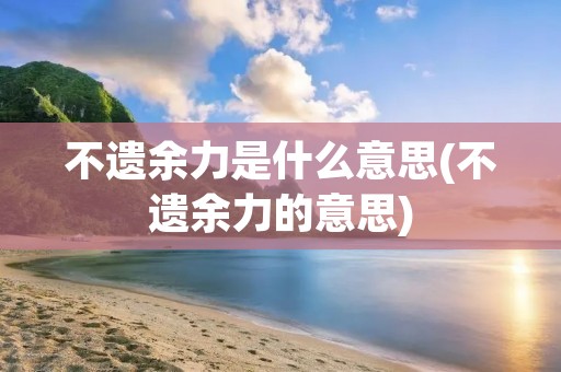 不遗余力是什么意思(不遗余力的意思)