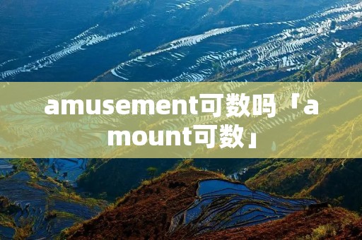 amusement可数吗「amount可数」 amusement可数吗「amount可数」