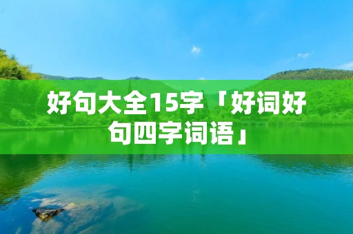 好句大全15字「好词好句四字词语」