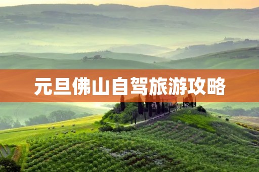 元旦佛山自驾旅游攻略