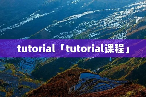 tutorial「tutorial课程」