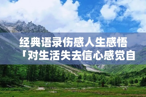 经典语录伤感人生感悟「对生活失去信心感觉自己很压抑」