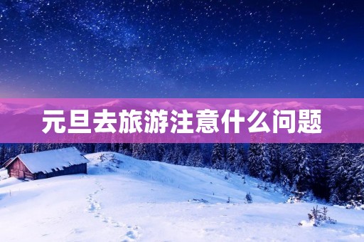 元旦去旅游注意什么问题