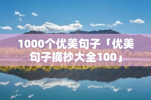 1000个优美句子「优美句子摘抄大全100」