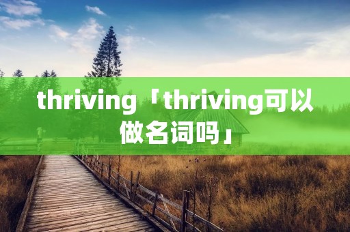 thriving「thriving可以做名词吗」