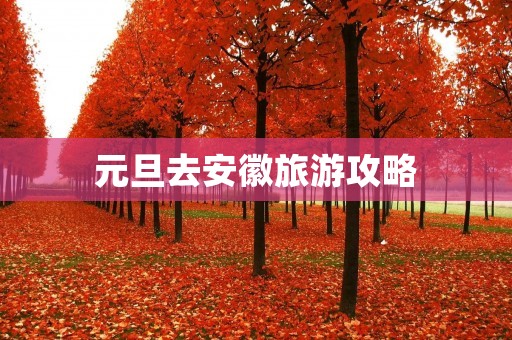 元旦去安徽旅游攻略