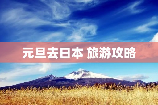 元旦去日本 旅游攻略