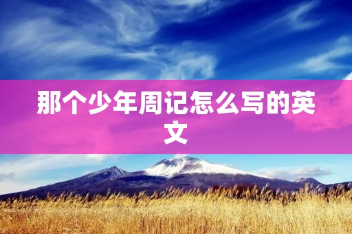 那个少年周记怎么写的英文