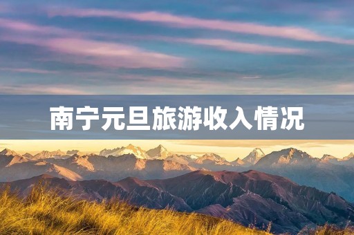 南宁元旦旅游收入情况