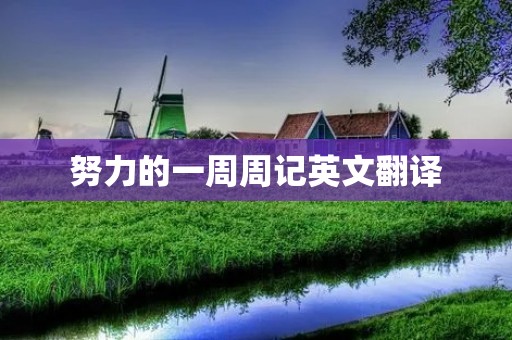 努力的一周周记英文翻译