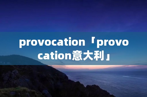 provocation「provocation意大利」